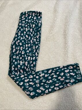 Women’s Teal/Pink Leopard Print Yoga Pants